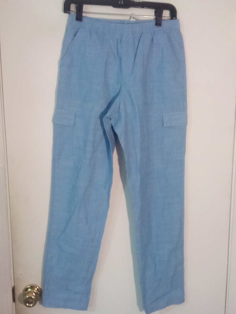 Lands End Girls Light Blue Casual Cargo Pants XL 14 16 NWT $45 Lightweight